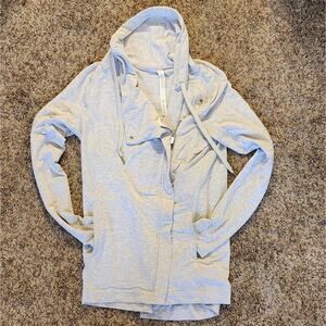 Cozy Chic Lululemon Coast Easy Wrap Asymmetrical Zip Hoodie Sz 2 Heathered Grey